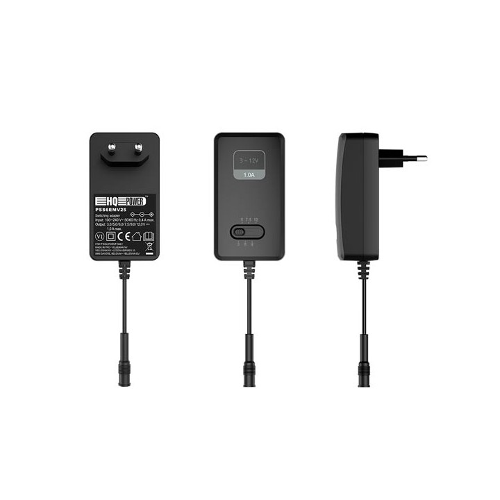 Fuente de alimentación 110v 220v 240v salida regulable de 3 a 12v 1a 6 enchufes