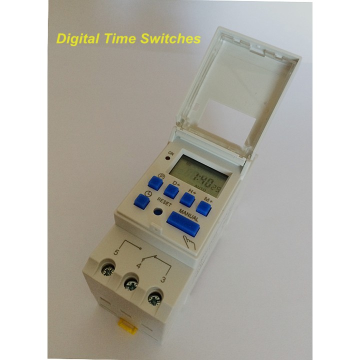 Orologio elettrico digitale thc15a 12vcc 2200w 7 giorni per guida din jr international - 1
