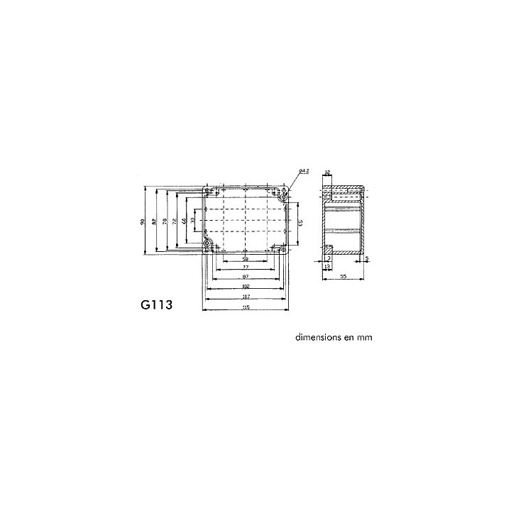 Impermeabile scatola di alluminio in metallo 115 x 90 x 55mm g113 box box box