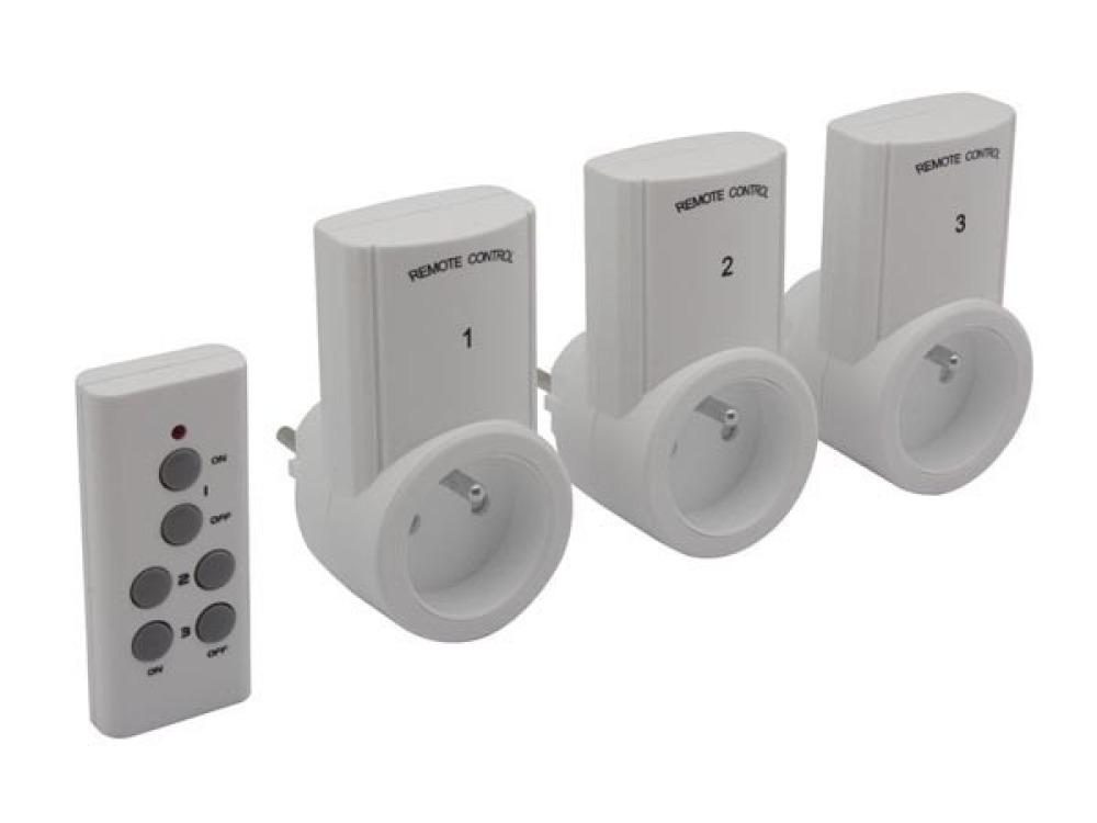 7500-3N2 wireless remote control 3 receiver sockets 1 home automation radio remote control