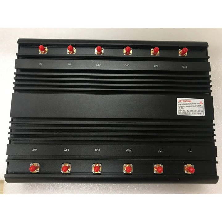 Brouilleur 220V bloqueur signal 8 antennes GSM 2G 3G 4G Wifi 2.4GHz GPS DCS CDMA