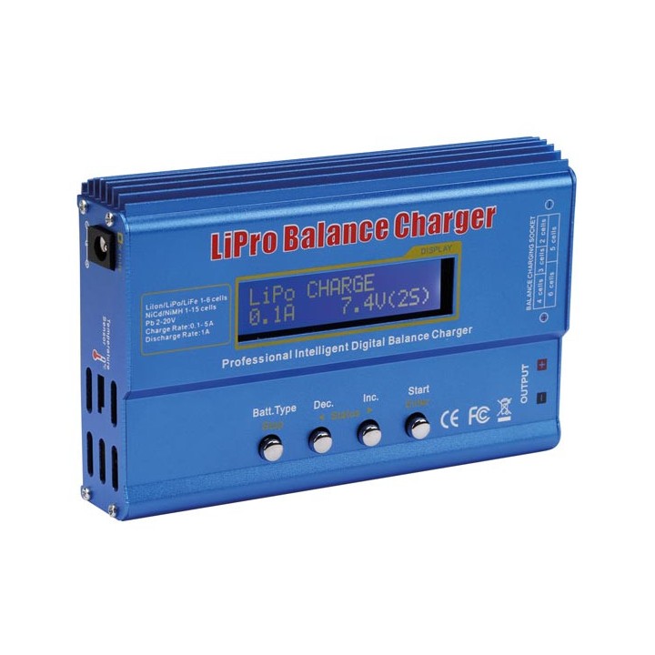 caricabatteria intelligente per ricarica bilanciare scarica batterie Li-ion LiPo LiFe NiCd NiMh Pb
