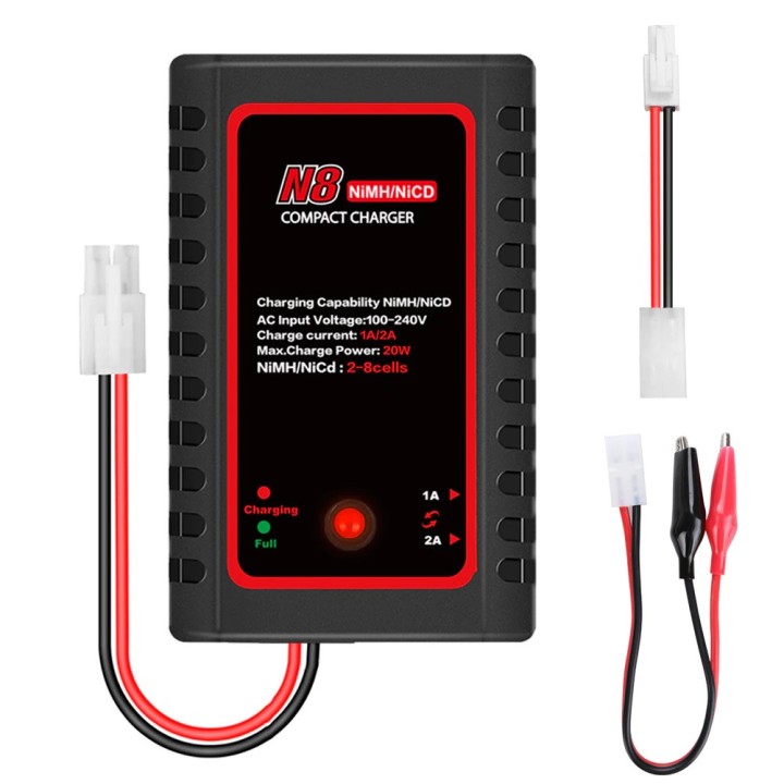 Cargador de batería N8 Nimh Nicd 110-240V 2A 20W AC 2s-8s 2.4v 3.6v 4.8v 6v 7.2v 8.4v 9.6v Tamiya