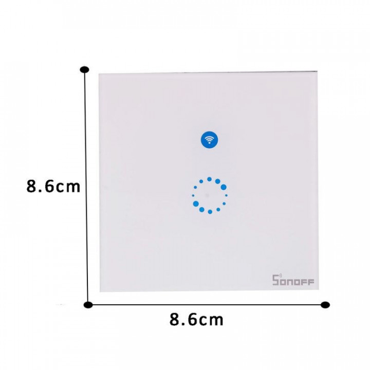 Interruptor táctil 2A sonoff 8.6/ 8.6 90-250v ac inalámbrico UE Wifi 802.11 bgn Panel de vidrio LED táctil