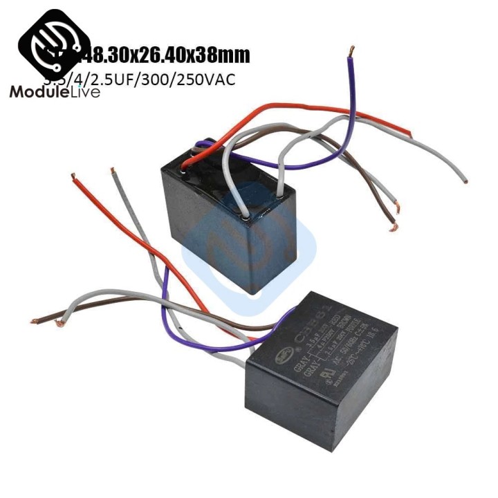 Condensatore a 5 fili CBB61 2MF5 3MF5 4MF 250v 300v 2.5uf 3.5uf 4uF soffitto del motore del ventilatore