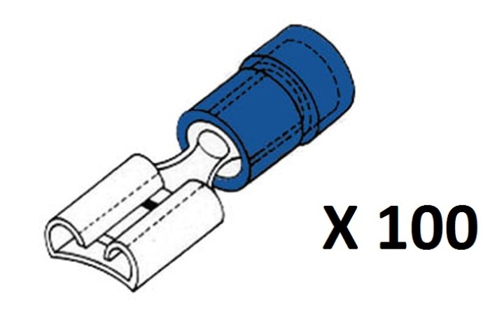 Female connector 4.8mm blue fbf4/100 velleman - 1
