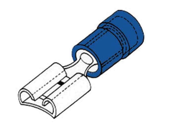 Female connector 4.8mm blue fbf4/100 velleman - 1