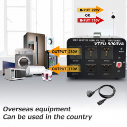 Convertitore elettrico cambia tensione 220 verso 110vca trasformatore 220v 110v 5000w corrente adattatore converter