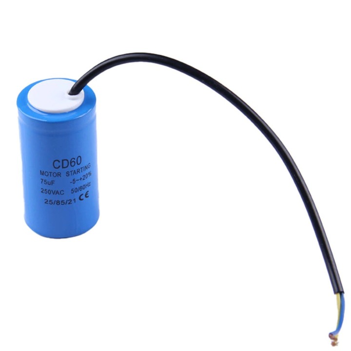 Condensatore 75mf 75 mf micro farad 250 v condo motore avviamento condo filo CD60 75 UF 50/60 HZ