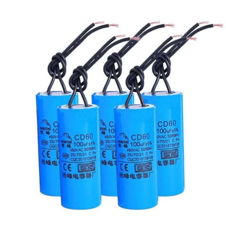 Electric start capacitor cd60 100uF 100mF 100 UF mf 450V FIL motor start terminal