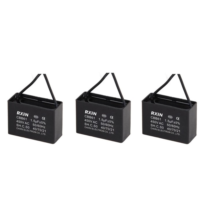3 condensatore CBB61 450V 1.5UF condensatori di capacità di scarico ventilatore condensatore 2uF