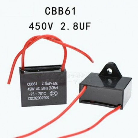 condensatore CBB61 450V 2.8uf 450v 2.8mf 2.8 mf uf micro farad condensatori di capacità di scarico ventilatore condensatore 2uF