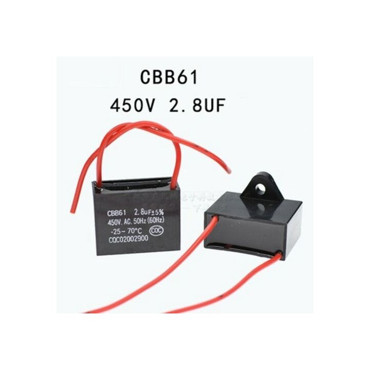 condensatore CBB61 450V 2.8uf 450v 2.8mf 2.8 mf uf micro farad condensatori di capacità di scarico ventilatore condensatore 2uF