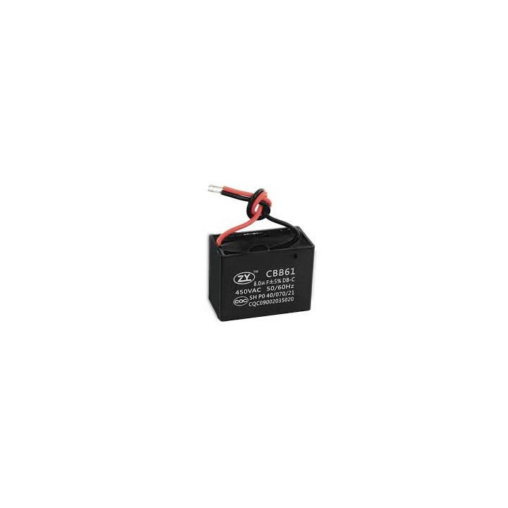 CBB61 Metallized Capacitor for Motor Start-up Ceiling Fan 500VAC 8uF 8mf
