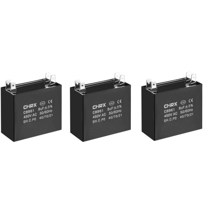 CBB61 Metallized Capacitor for Motor Start-up Ceiling Fan 500VAC 8uF 8mf