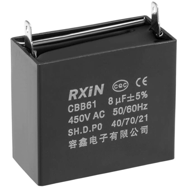 CBB61 Metallisierte Kondensator für Motor Start-up Deckenventilator 500VAC 8uF 8mf