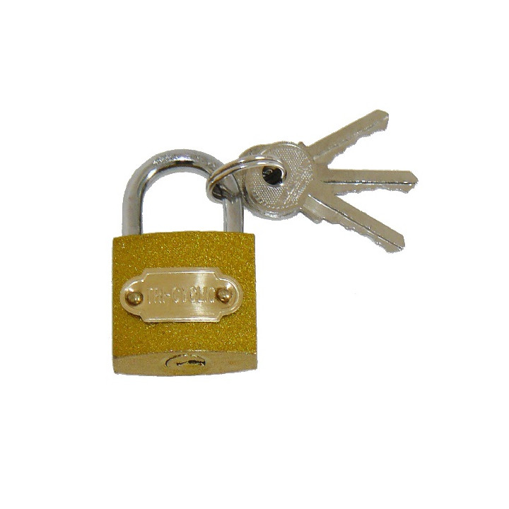 Padlock security opening closing 30mm 3 keys identical code lock security brass jr international - 1