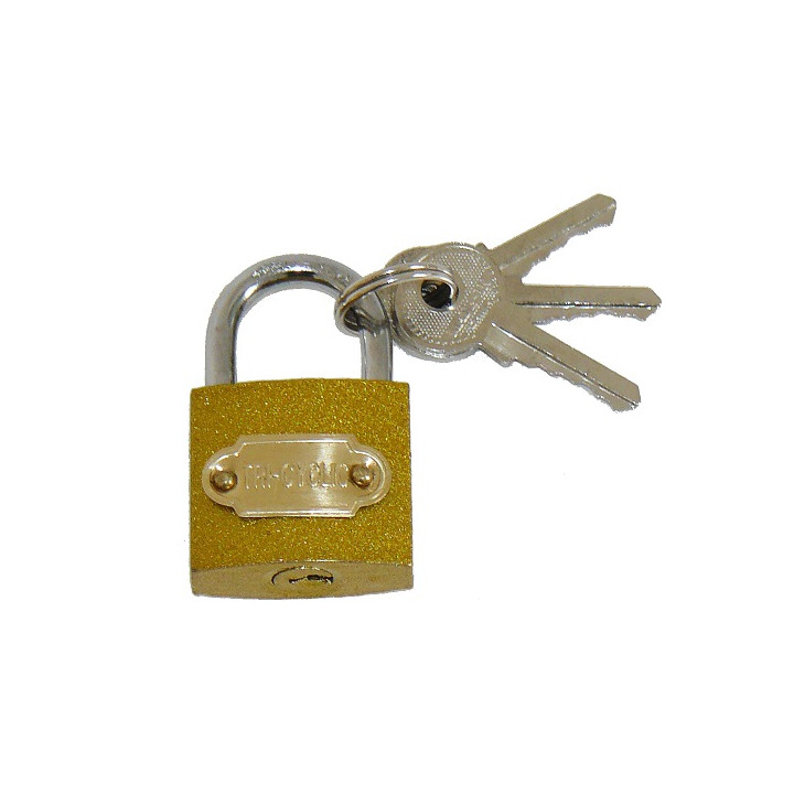 Padlock security opening closing 30mm 3 keys identical code lock security brass jr international - 1