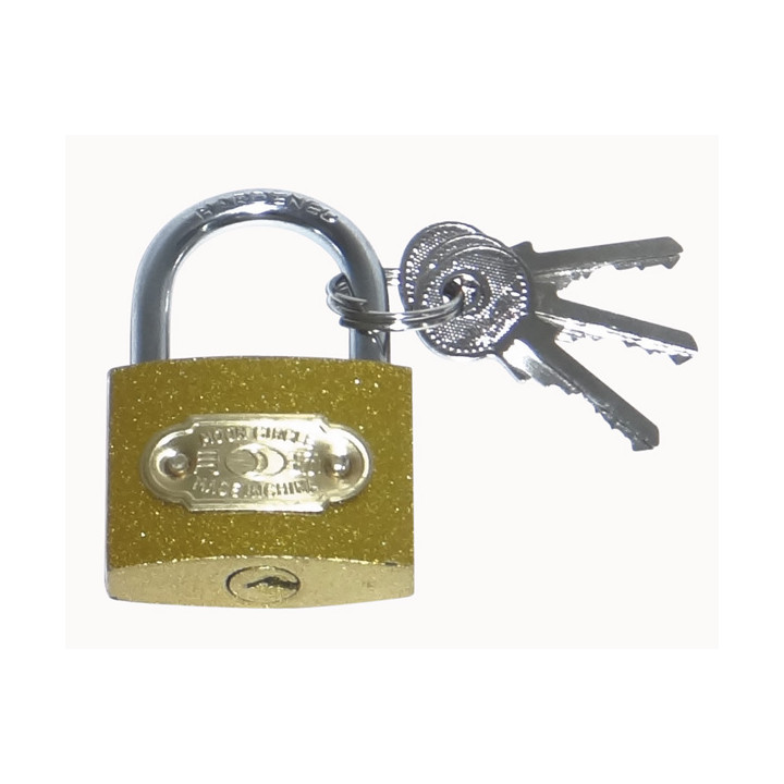 Padlock security opening closing 40mm 3 keys lock security brass kasp - 1