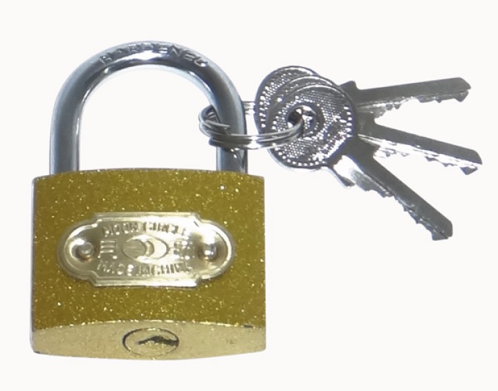Padlock security opening closing 40mm 3 keys lock security brass kasp - 1