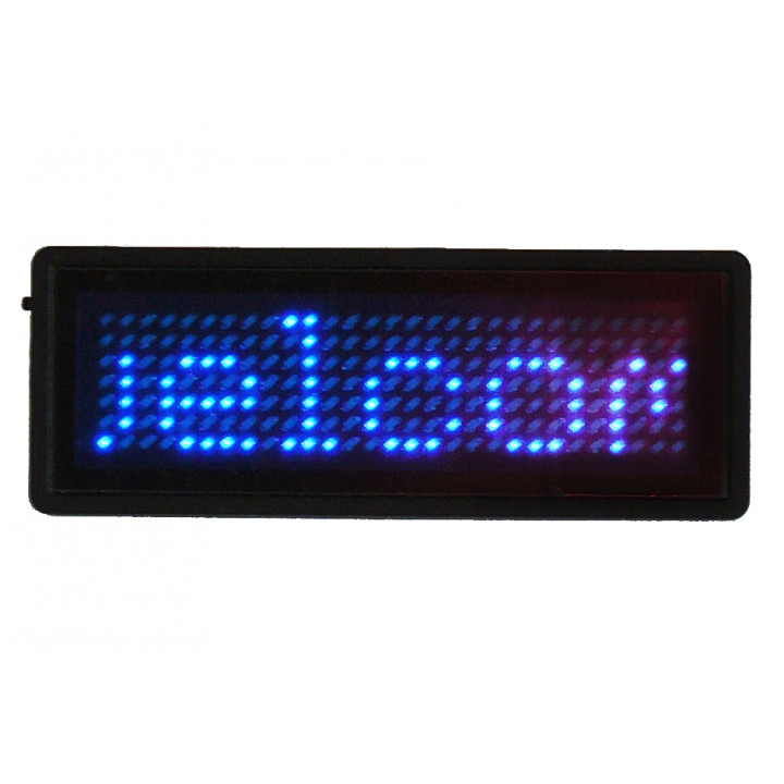 Badge blue led programmable 5 characters 29 x 7 dot matrix display 5 digit business card b729tsb