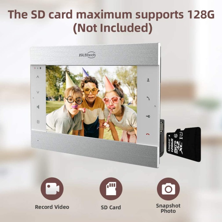 Videocitofono wireless, 1 monitor Wi-Fi 26 cm 10P + 1 telecamera per porta cablata