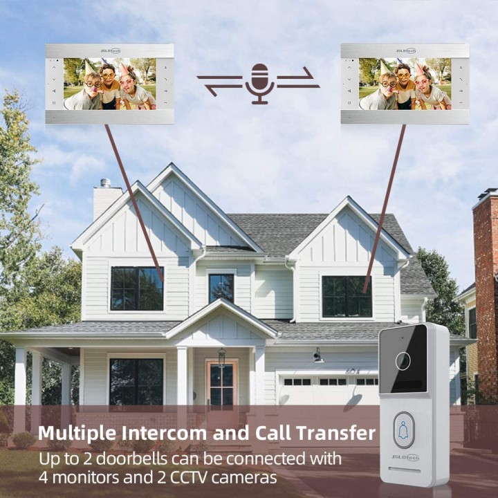 interphone video de porte sans fil, 1x moniteur Wifi 26cm 10P+ 1 camera de porte filaire