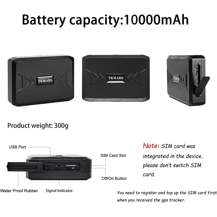 Traceur GPS Voiture avec Carte Sim Balise Tracker Aimant etanche TK-916 batterie 4 mois tk916