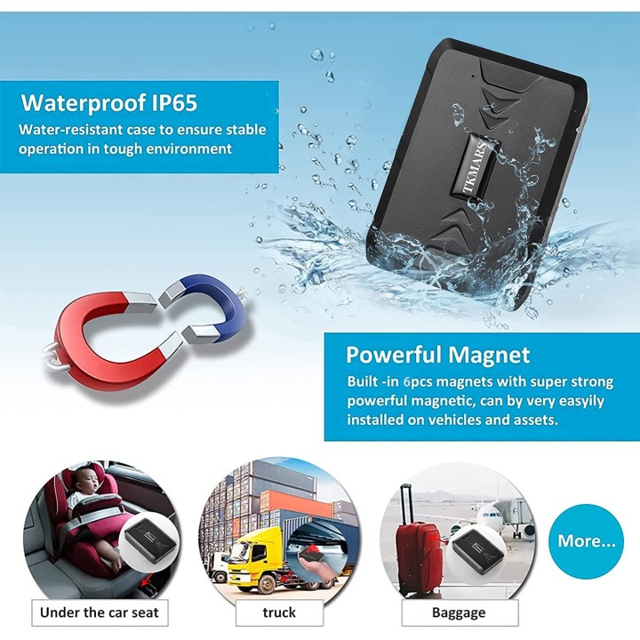 Traceur GPS Voiture avec Carte Sim Balise Tracker Aimant etanche TK-916 batterie 4 mois tk916