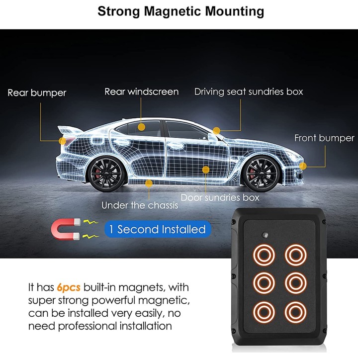 Traceur GPS Voiture avec Carte Sim Balise Tracker Aimant etanche TK-916 batterie 4 mois tk916