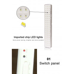Wiederaufladbare Beleuchtungslampe 60 LEDs Autonomie 6 bis 10H Backup-Batterie 1800mAh 110-220V