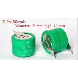 Nimh battery 2.4v 80mah for digital weekly programmer earpiece 2 pin to solder
