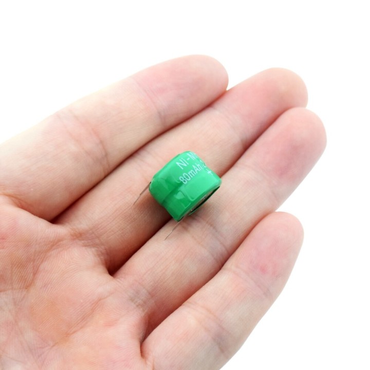 Batteria Nimh 2.4v 80mah per auricolare programmatore settimanale digitale 2 pin da saldare