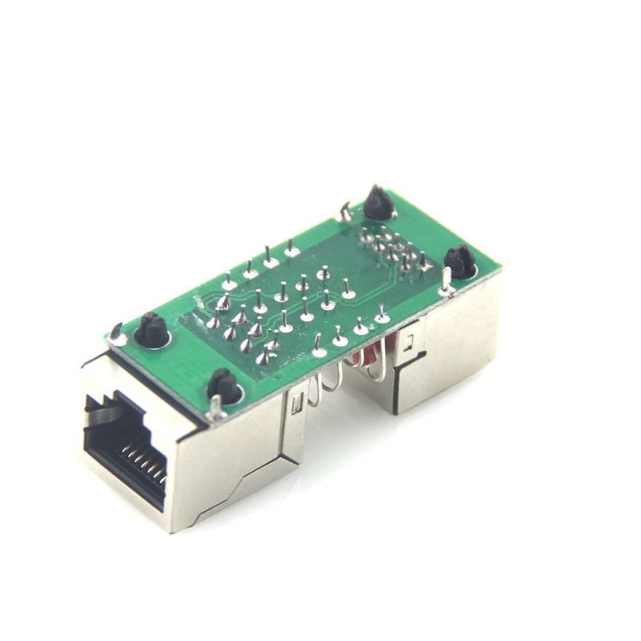 Adaptador LAN RJ45 Ethernet contra sobretensiones Dispositivo de protección contra rayos Aleación de aluminio apantallado Negro