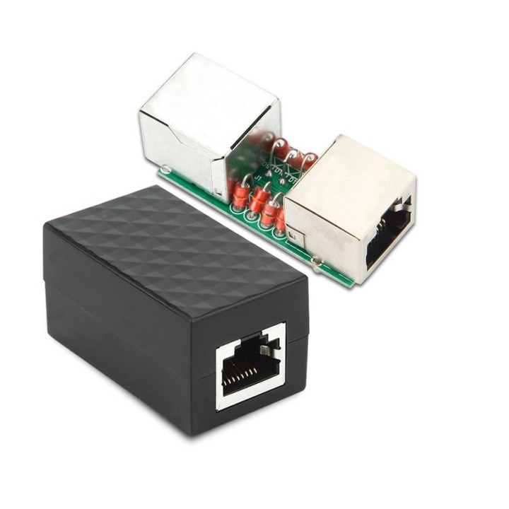 RJ45 LAN Adapter Ethernet Network Arrester Surge Protector Lightning Arrester Shielded Aluminum