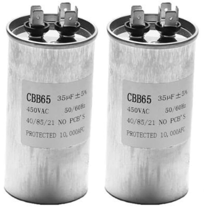 2 Starterkondensator CBB65 35UF Motor Kompressor Klimaanlage 450V Kühlschrank Waschmaschine Lüfter