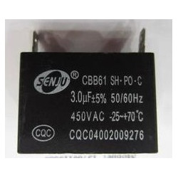 Condensateur cbb61 2 pin 3uf 450v 3mf 3 mf uf micro farad 50/60hz condo demarrage moteur