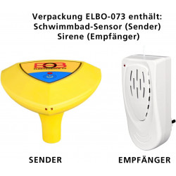 Das elektronische Überwachungsgerät ELBO-073 für drahtlose Schwimmbeckenalarme erkennt Wasserbewegungen