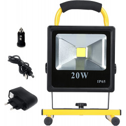Projecteur LED Rechargeable 20W USB Spot eclairage Portable, Lampe IP65 Etanche Rotation à 360°