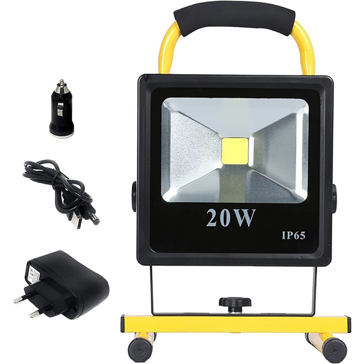 Faretto a LED ricaricabile USB da 20 W Faretto per illuminazione portatile, Lampada con rotazione a 360° impermeabile IP65