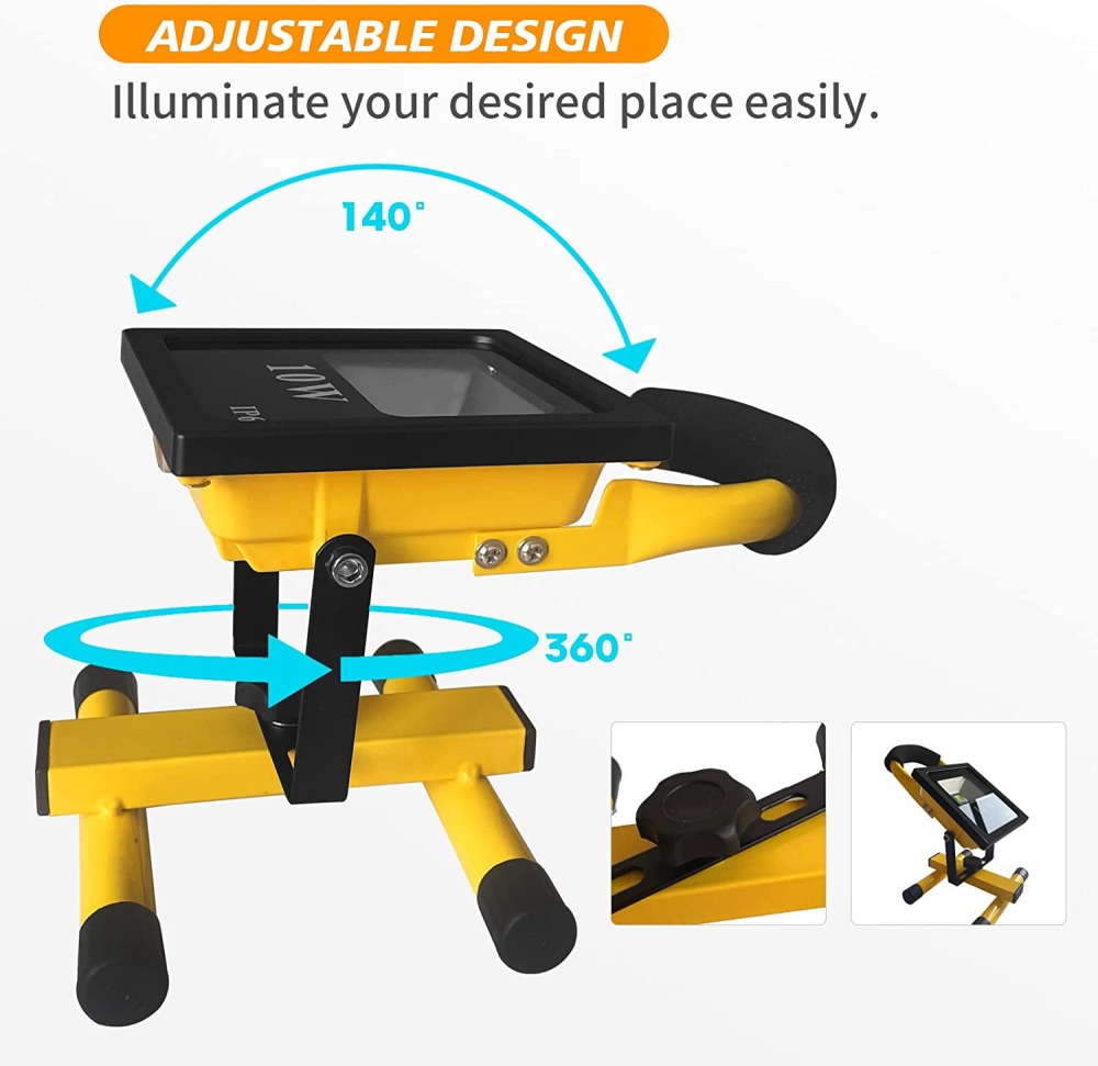 Proyector de iluminación portátil con proyector LED recargable USB de 20 W, lámpara de rotación de 360 ​​° a prueba de agua IP65