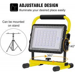Wiederaufladbares LED Flutlicht 60W 20800mAh Akku Arbeitslicht Sicherheitslicht Wasserdicht Baustelle Werkstatt Garage