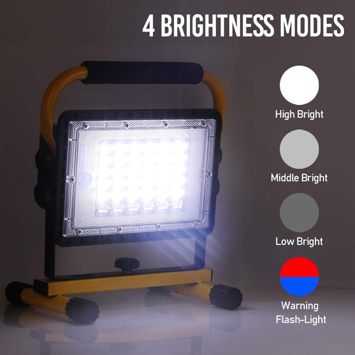 Projecteur LED Rechargeable 60W batterie 20800mAh Lampe de Travail Lumière Sécurité étanche Chantier Atelier Garage