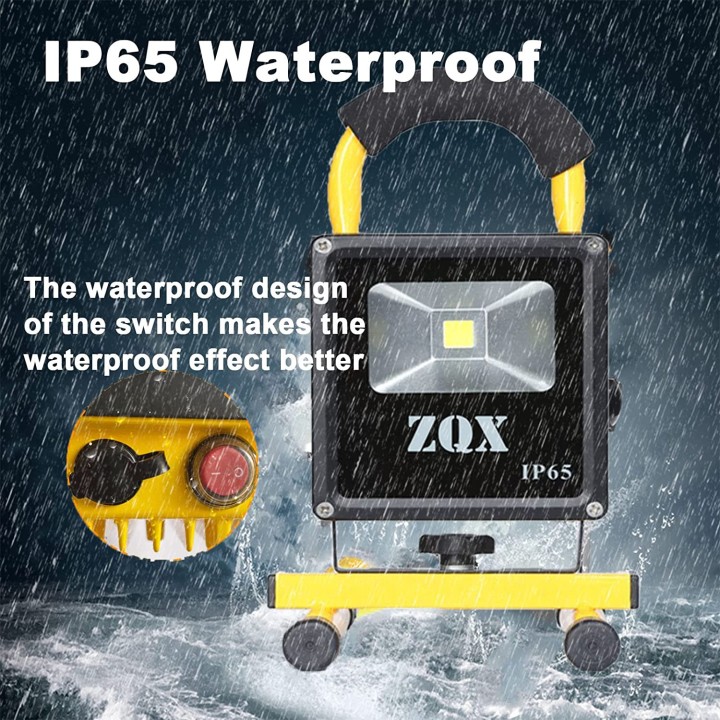 10W USB Rechargeable LED Spotlight Portable Lighting Spotlight, IP65 Waterproof 360° Rotation Lamp