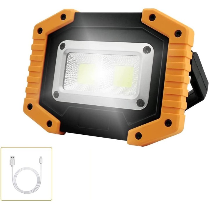 30W USB Rechargeable LED Spotlight Portable Lighting Spotlight, IP65 Waterproof 360° Rotation Lamp