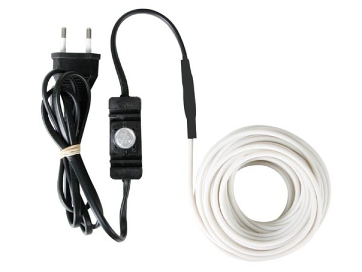 Frostschutz elektroheizung kabel 24m 120-1t  rohr mit wasserschlauch thermostat velleman - 4