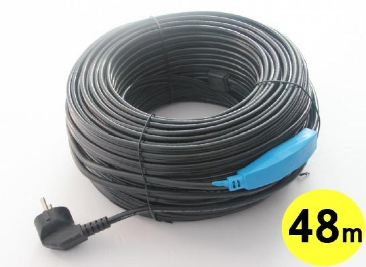 Anticongelante cable eléctrico cable de 48m shpt-48m tubo de calefacción con termostato manguera de agua jr international - 1