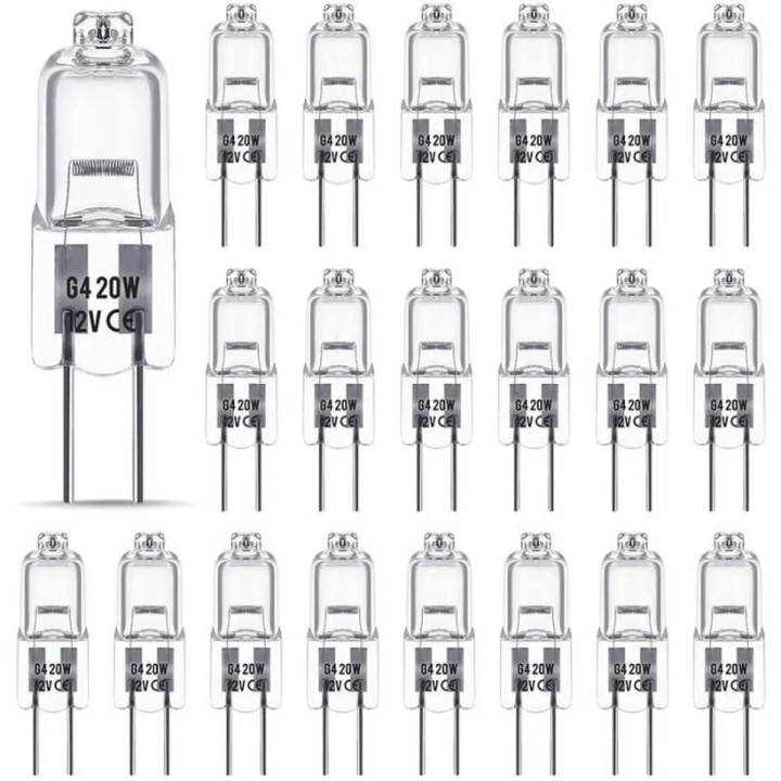 10 lampadina g4 12v 20w bianco caldo alogene illuminazione luce linea 3000h jc capsula