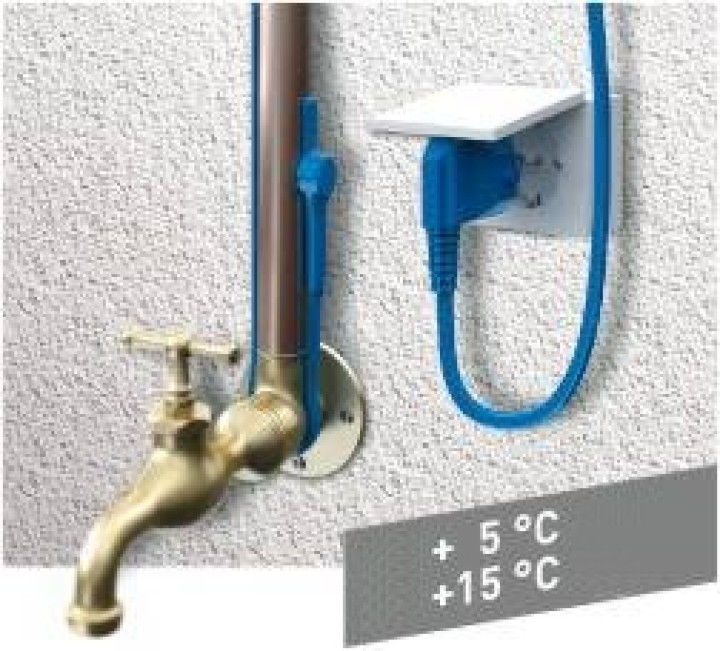 Frostschutz elektroheizung kabel 10 meter aquacable-10 rohr mit wasserschlauch thermostat jr international - 1