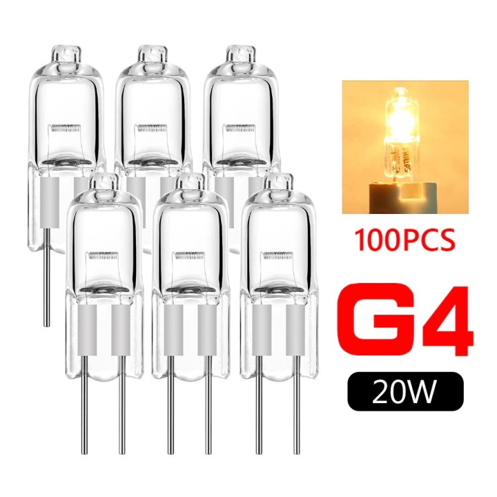 10 bombilla g4 12v 20w blanco caliente 3000h iluminacion luz halogeno linea capsula jc